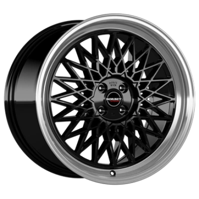 Borbet, B, 7x17 ET25 4x100 64, black rim polished