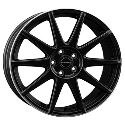 Borbet, GTX, 8x19 ET44 5x112 66,5, black matt rim silver