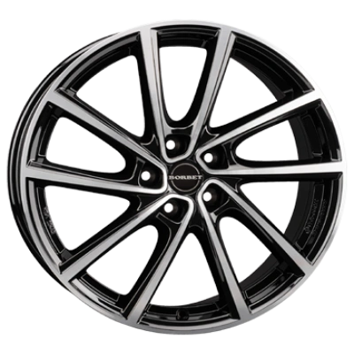 Borbet, V, 7x19 ET45 5x114,3 67,1, black polished glossy