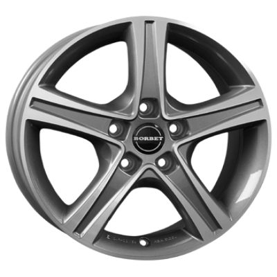Borbet, CWD, 7x17 ET46 5x108 65,1, mistral anthracite polished glossy