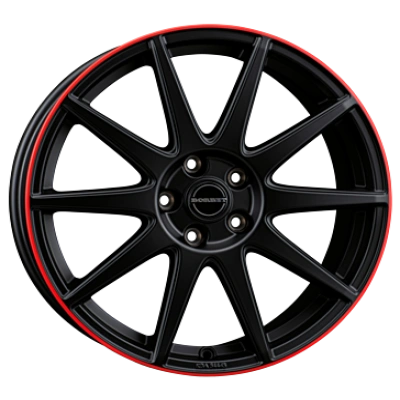 Black Matt Rim Red
