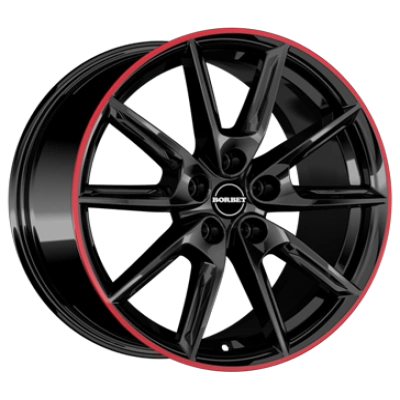 Black Glossy Rim Red