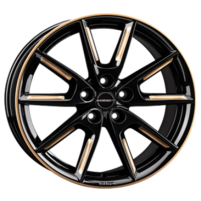 Black Glossy Gold Spoke Rim