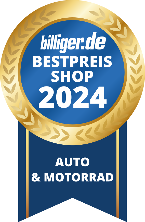 billiger.de Bestpreissiegel 2024 für das Sortiment Auto & Motorrad